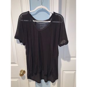 Free People sheer black t-shirt